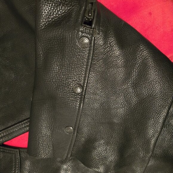 U.S. Made Co Black Leather Chaps Motorcycle Adjustable Waist Size XL Side Zip - Picture 6 of 7